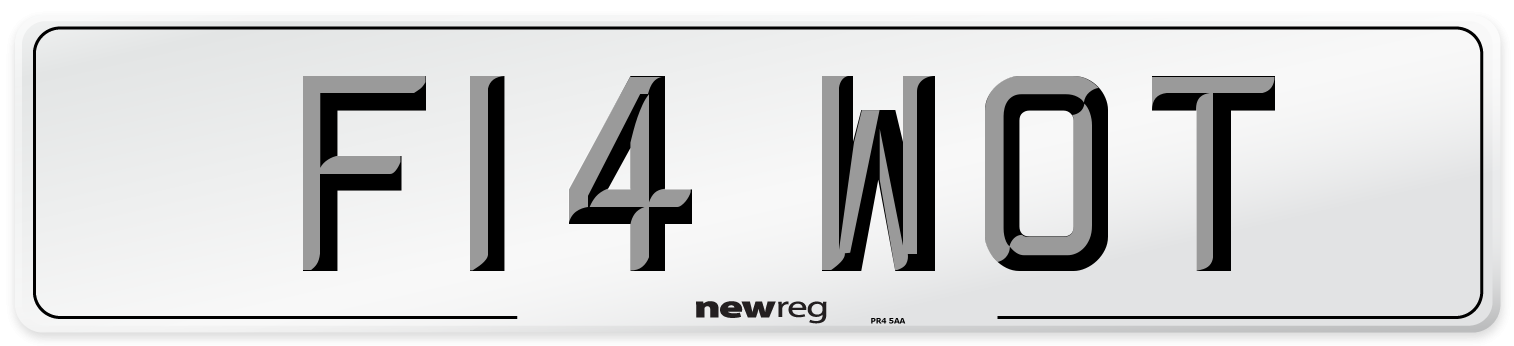 F14 WOT Number Plate from New Reg